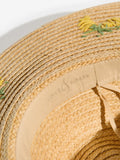Love & Roses natural lemon embroidered floppy hat, UK version