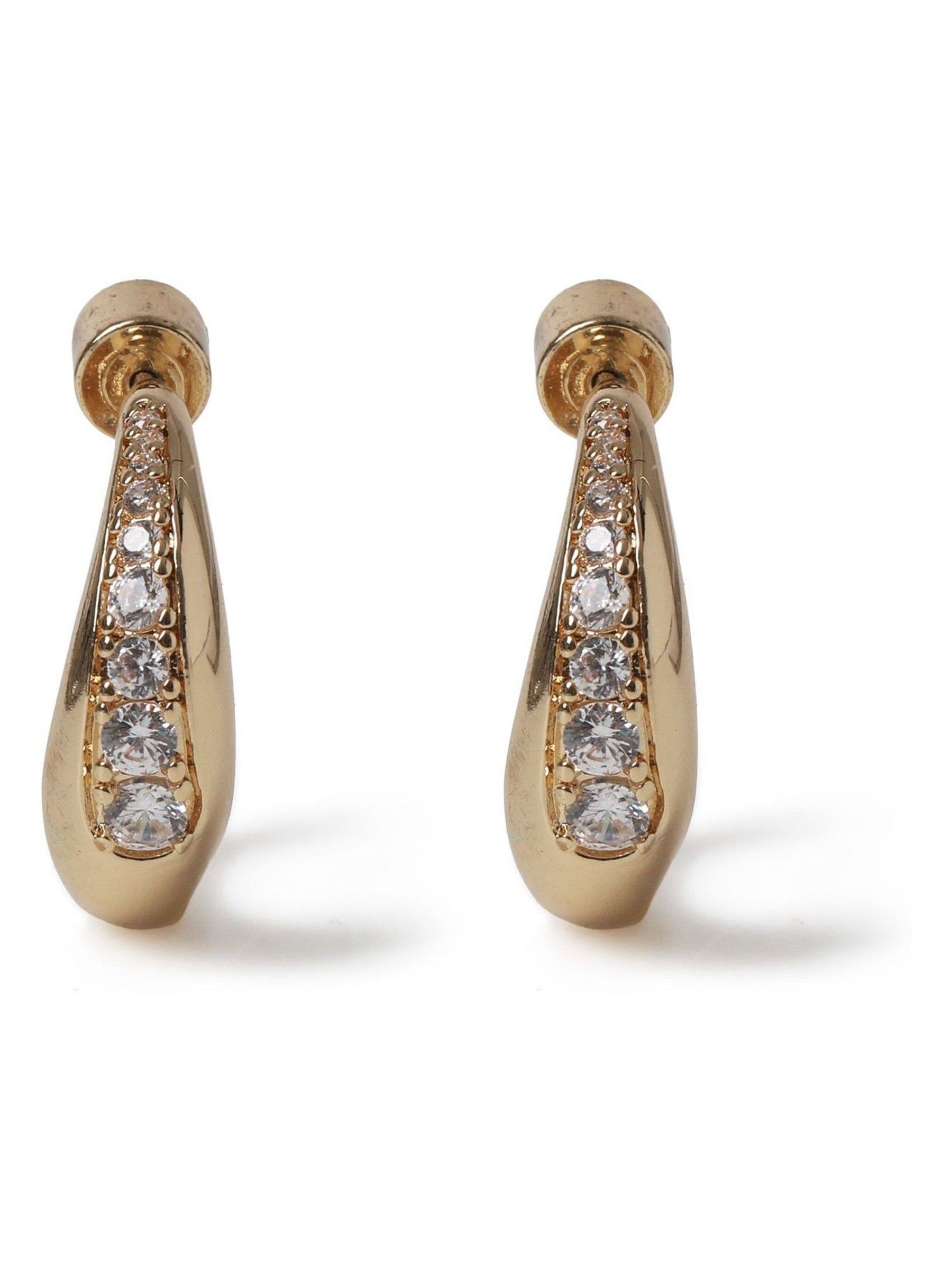 Aela gold tone diamond simulant wrap hoop earrings (British brand)