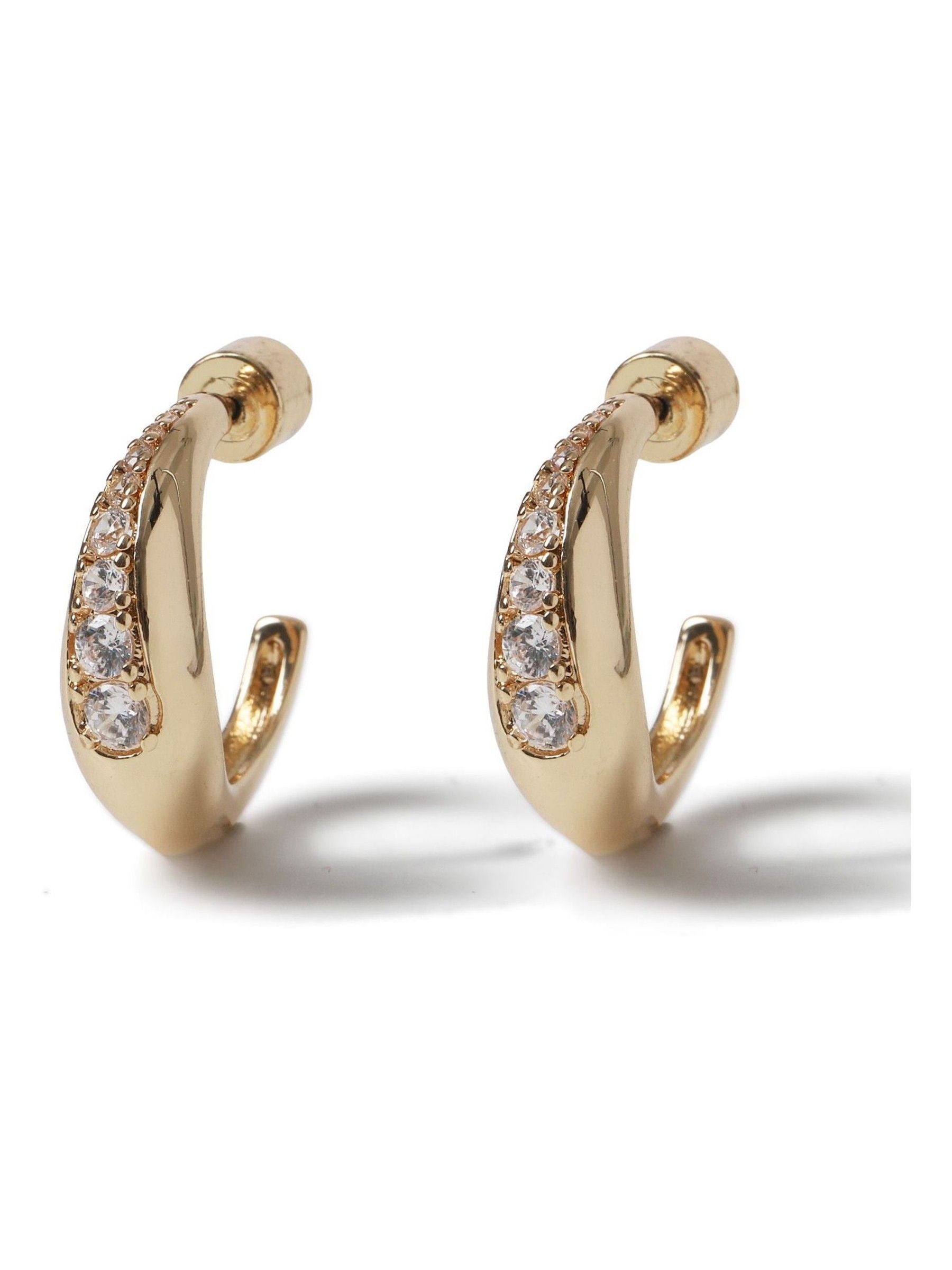 Aela gold tone diamond simulant wrap hoop earrings (British brand)