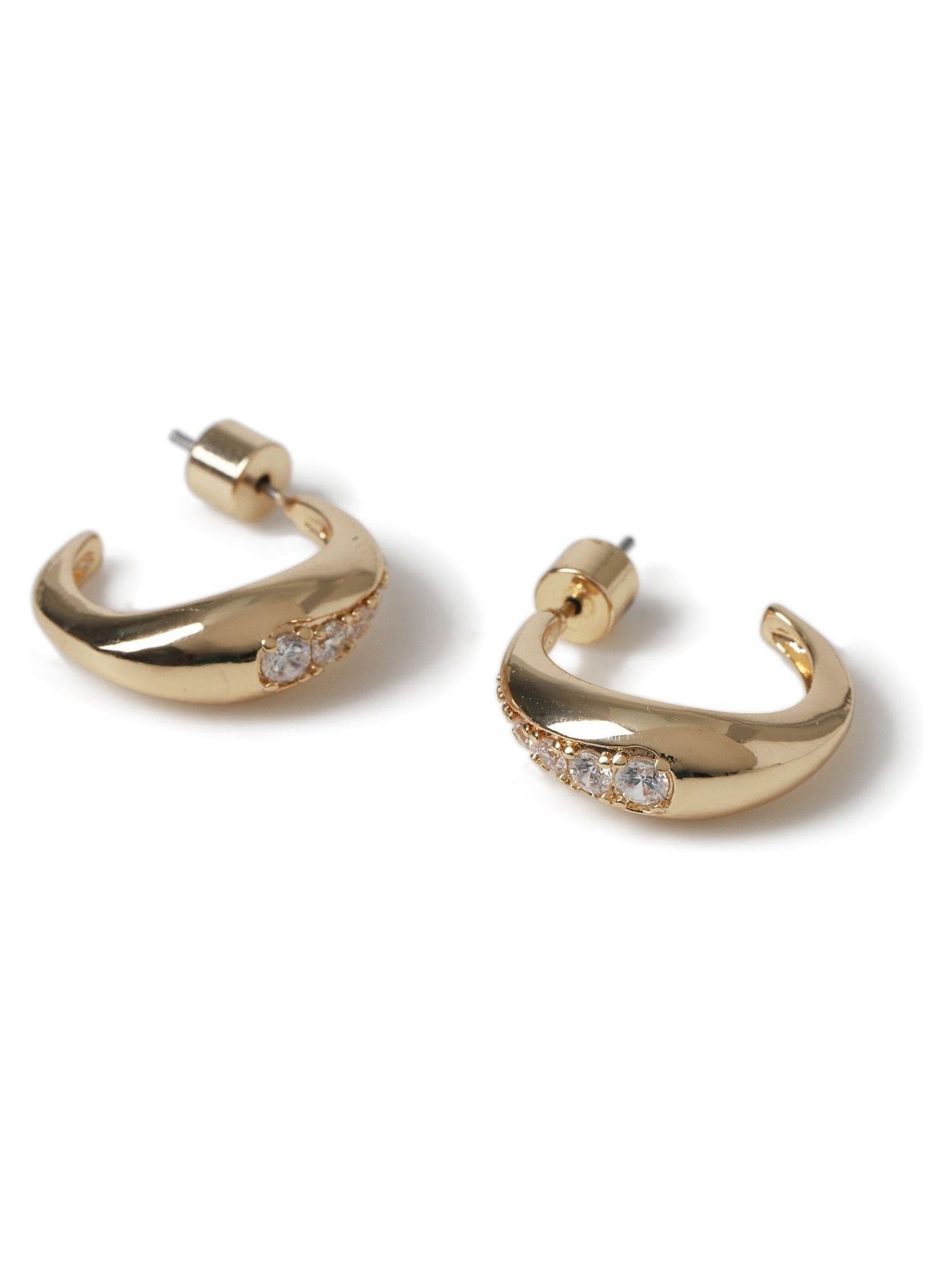 Aela gold tone diamond simulant wrap hoop earrings (British brand)