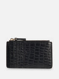 Whistles black croc zip top card holder, UK version