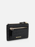 Whistles black croc zip top card holder, UK version