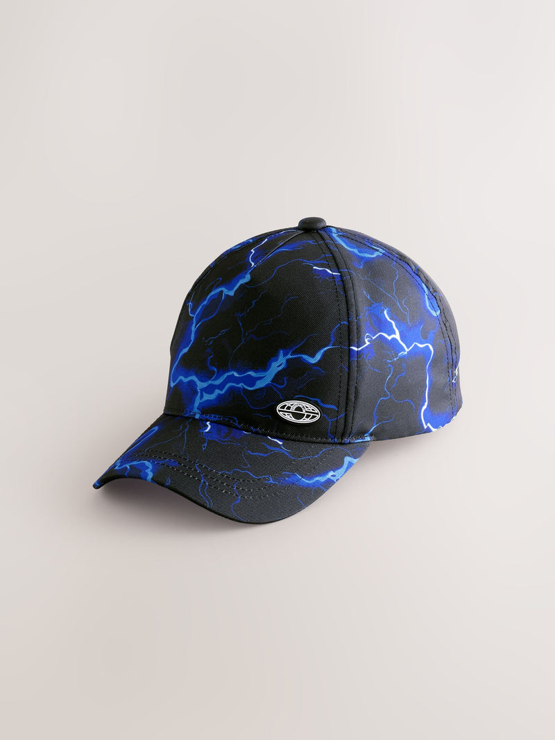 Baseball cap black and blue lightning bolt 3-16yrs, imported from the UK