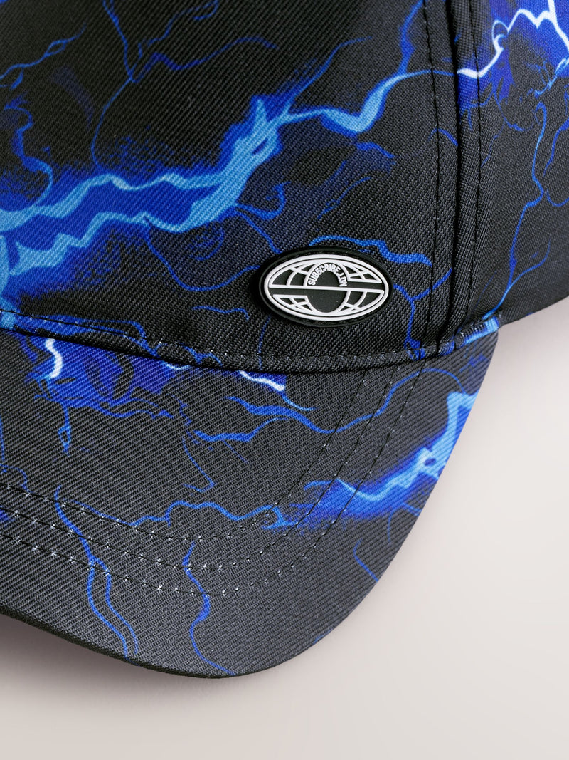 Baseball cap black and blue lightning bolt 3-16yrs, imported from the UK