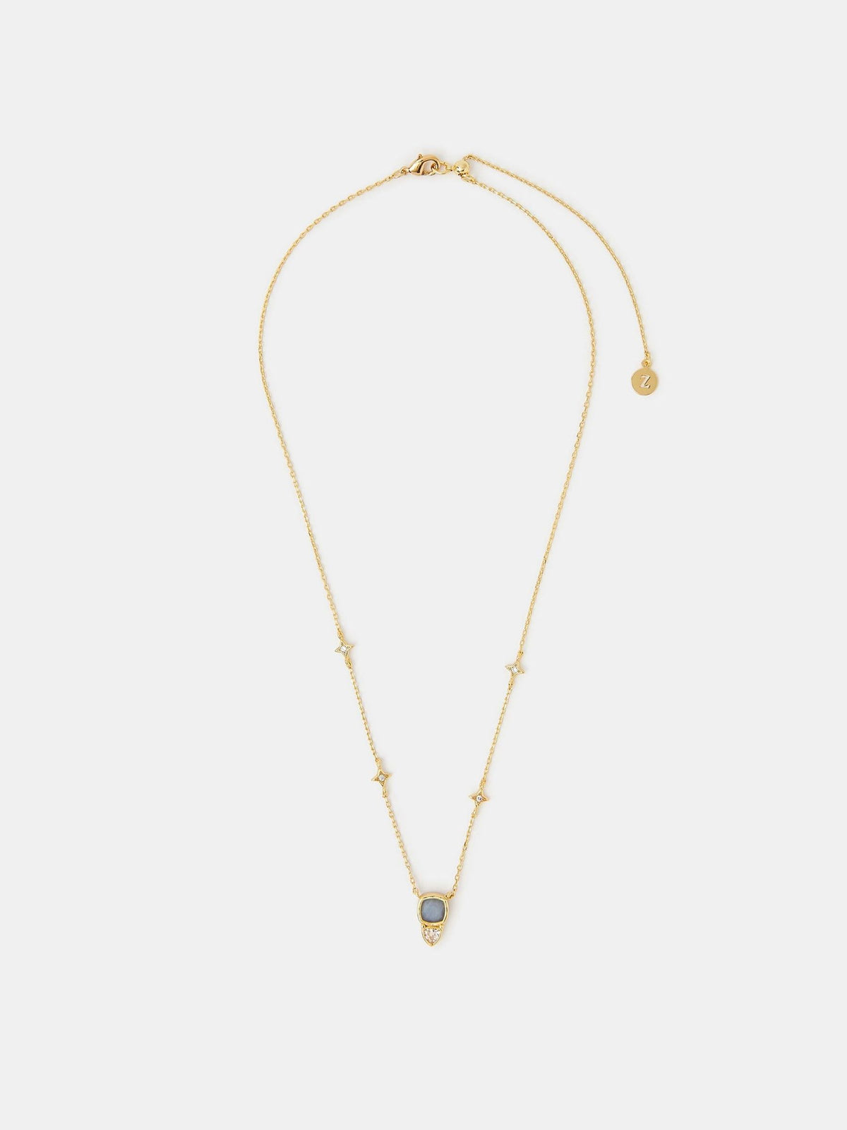Accessorize Gold Tone 14ct Plated Star Stone Pendant Necklace