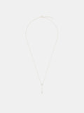 Sterling Silver Lariat Necklace with Diamanté Pendant and Lobster Clasp