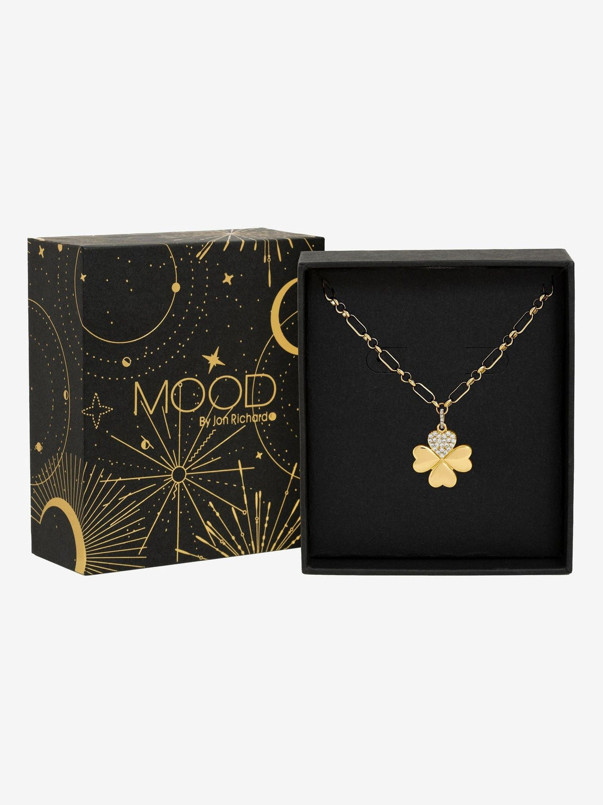 Gold-Plated Clover Pendant with Lobster Clasp and Gift Box