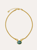 Ottoman Hands gold tone Daphne emerald chain necklace (British brand)