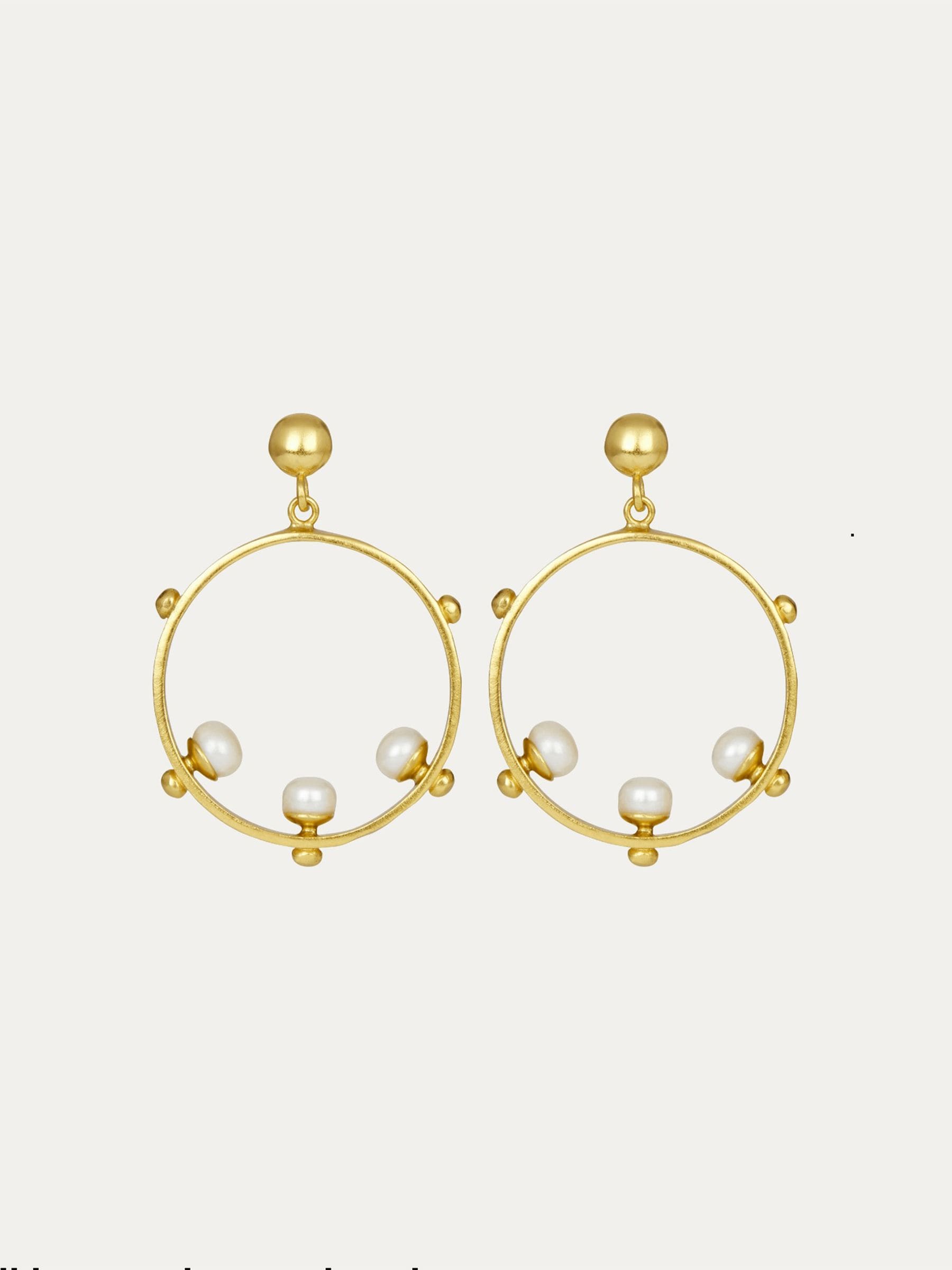 Aristea pearl and bead hoop earrings (British brand)
