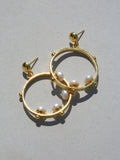 Aristea pearl and bead hoop earrings (British brand)