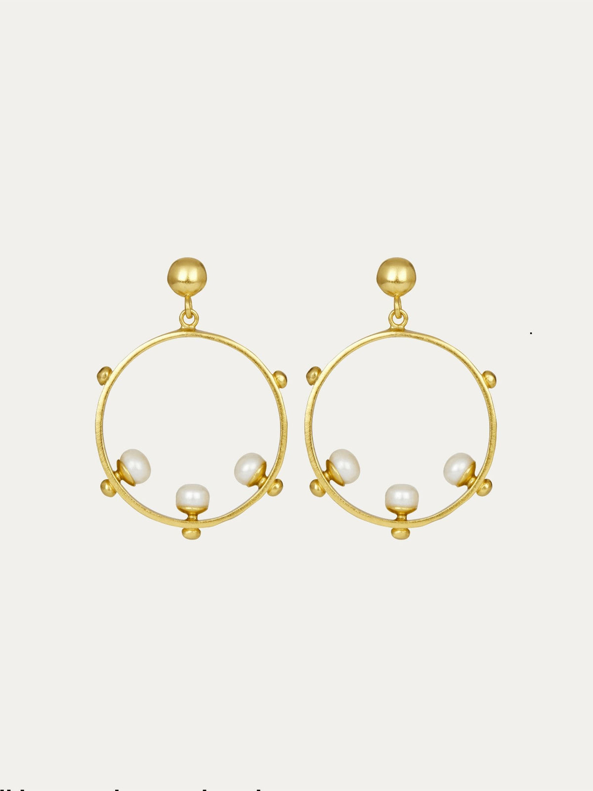 Aristea pearl and bead hoop earrings (British brand)