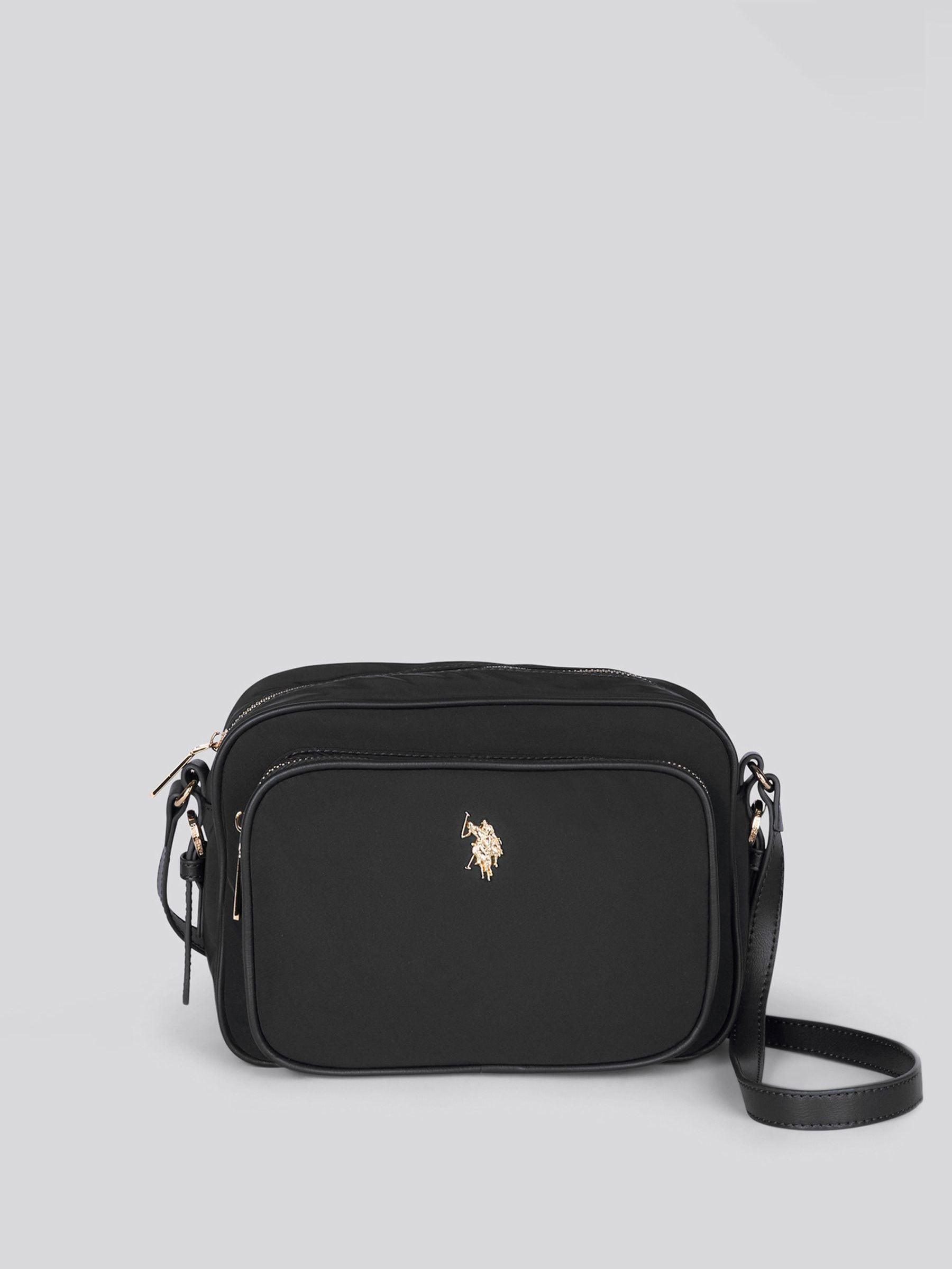 U.S. Polo Assn black crossbody bag with pocket polyester PU - British product