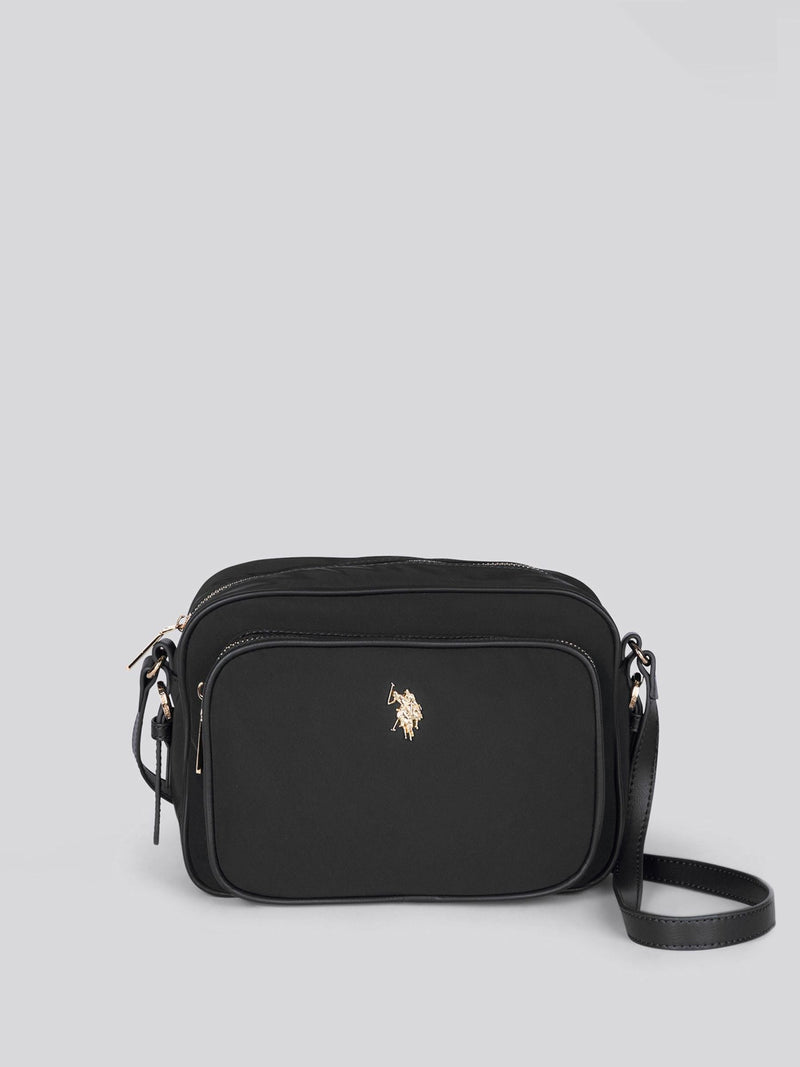 U.S. Polo Assn black crossbody bag with pocket polyester PU - British product