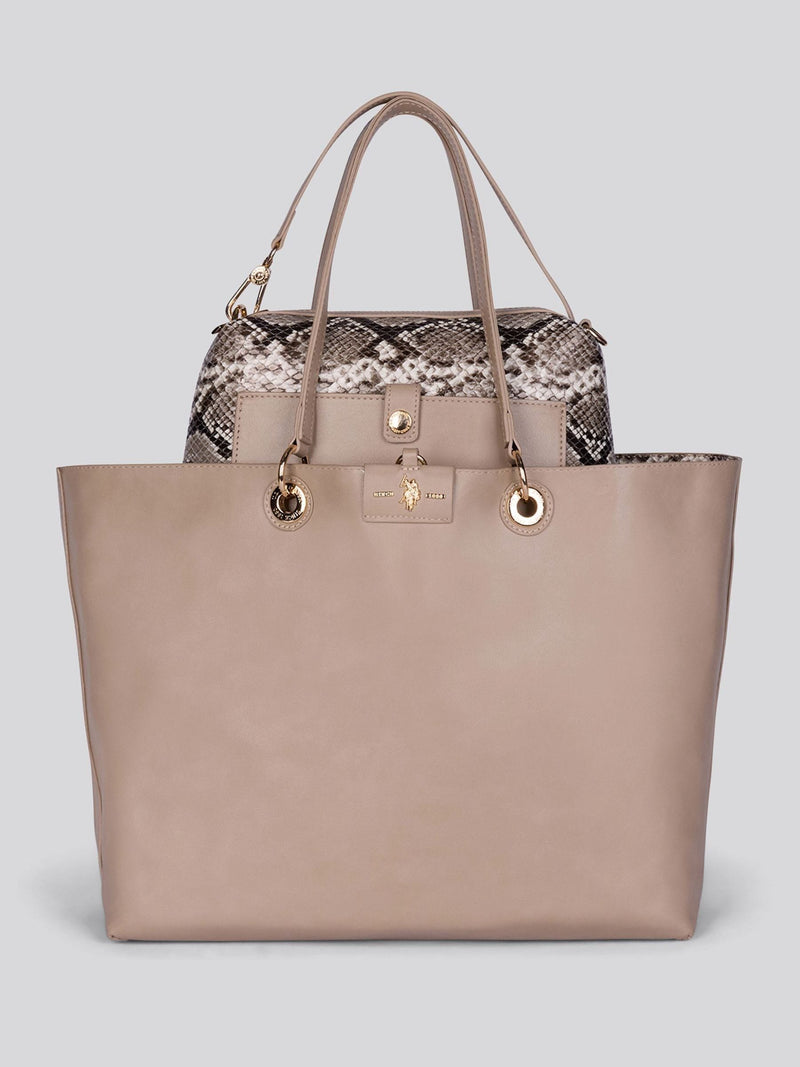 U.S. Polo Assn Nude Axtell Reversible Shopping PU Bag