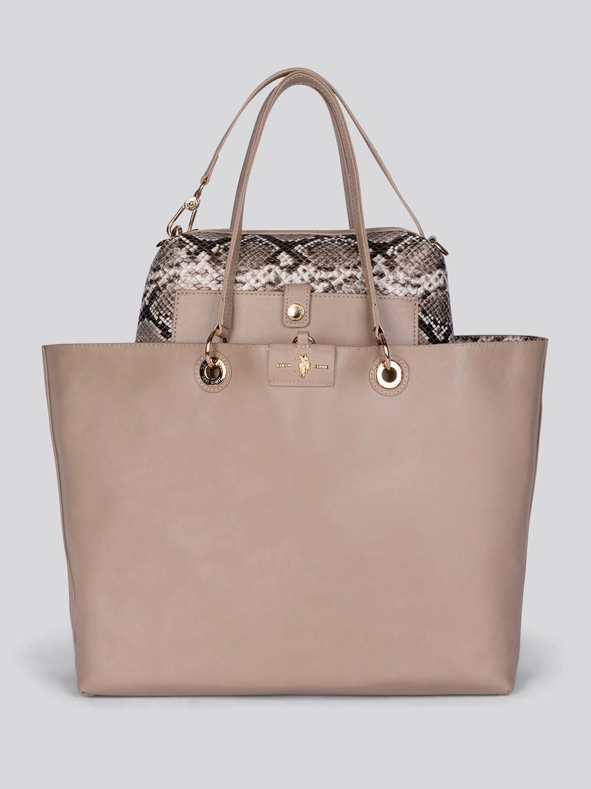 U.S. Polo Assn Nude Axtell Reversible Shopping PU Bag