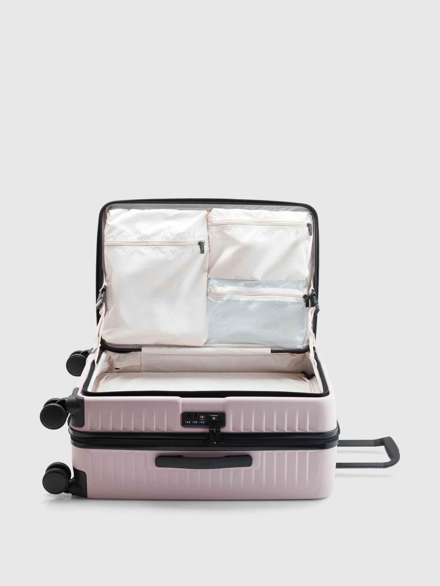 Nere pink Venture dual open medium suitcase (British brand)