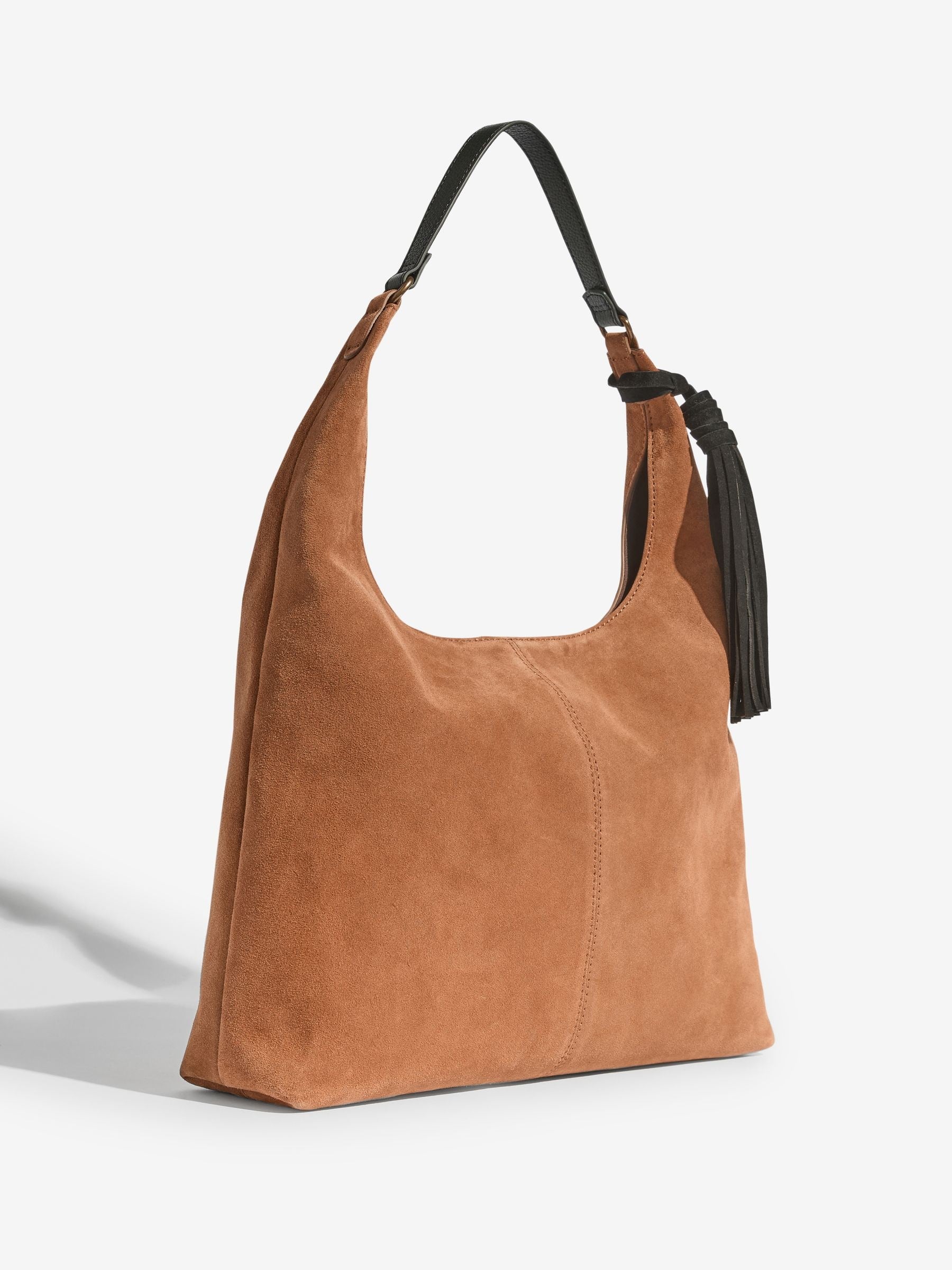 Friends Like These tan brown suede large tote bag (British brand)