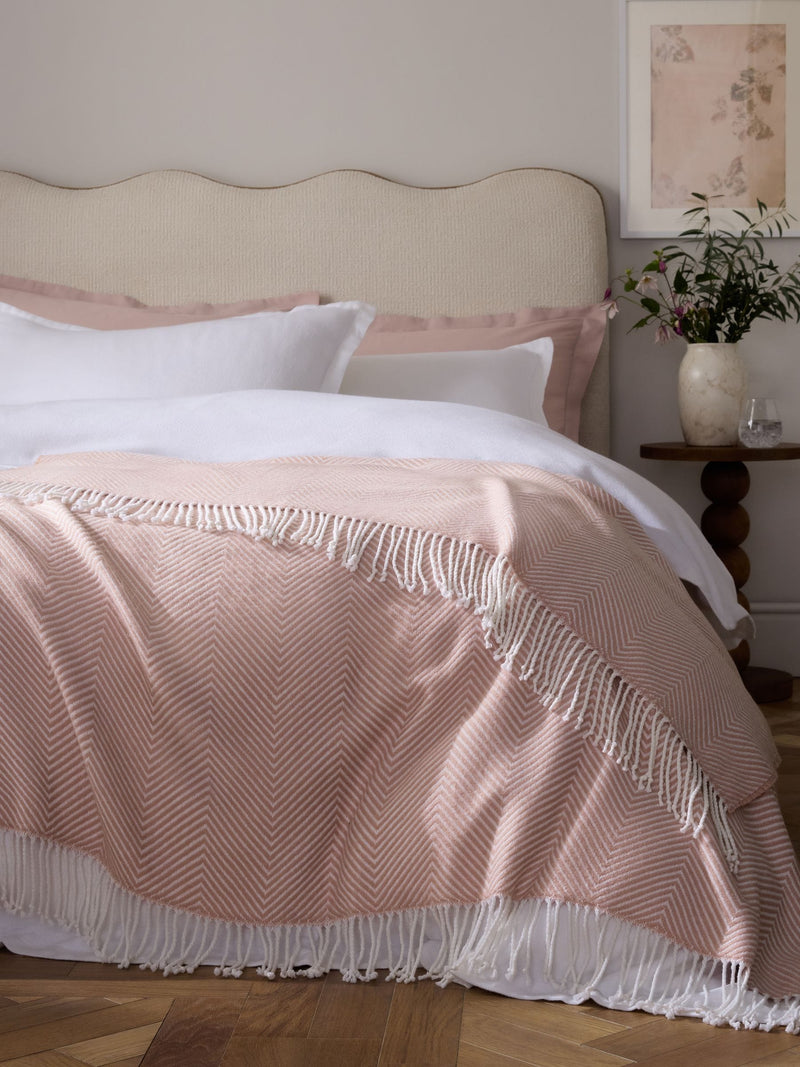 Pink Herringbone Cosy Throws