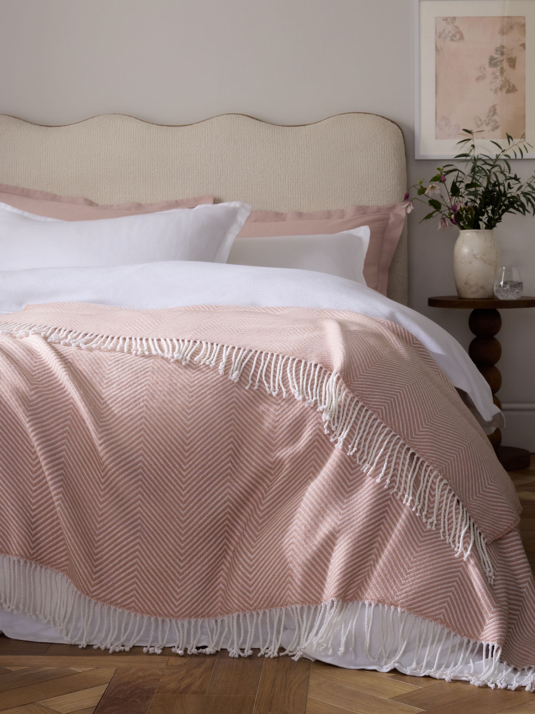 Pink Herringbone Cosy Throws