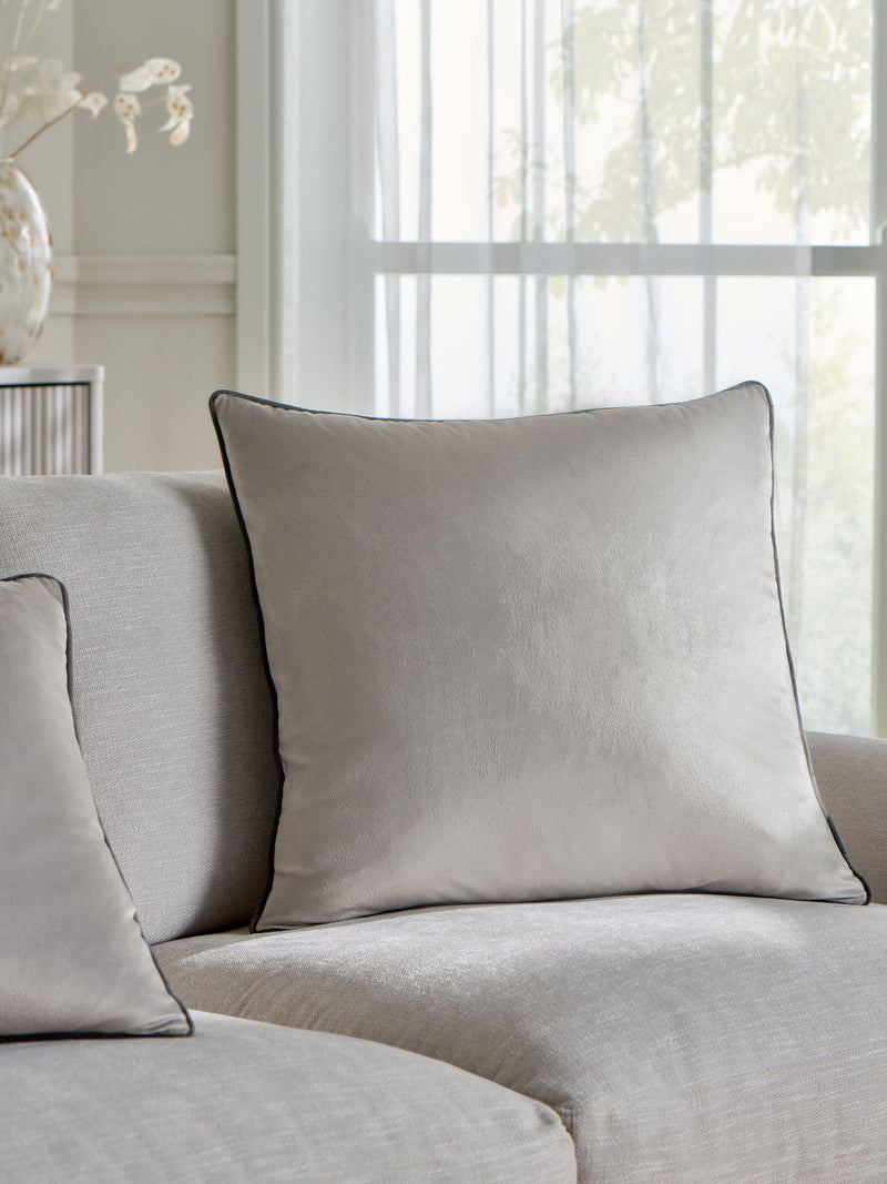 Dark Green Matte Velvet Contrast Pipe Cushion - 50 x 50cm