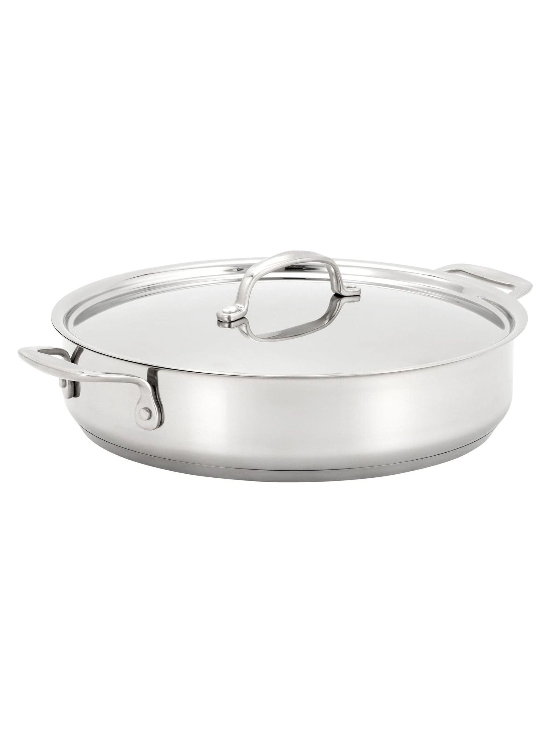 Stellar Polished Steel Profile Uncoated Shallow Caserol Pan