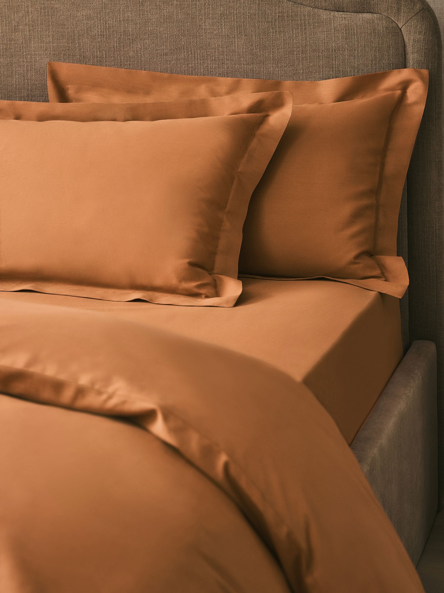 Set of 2 Orange Hazel Cotton Rich Pillowcases
