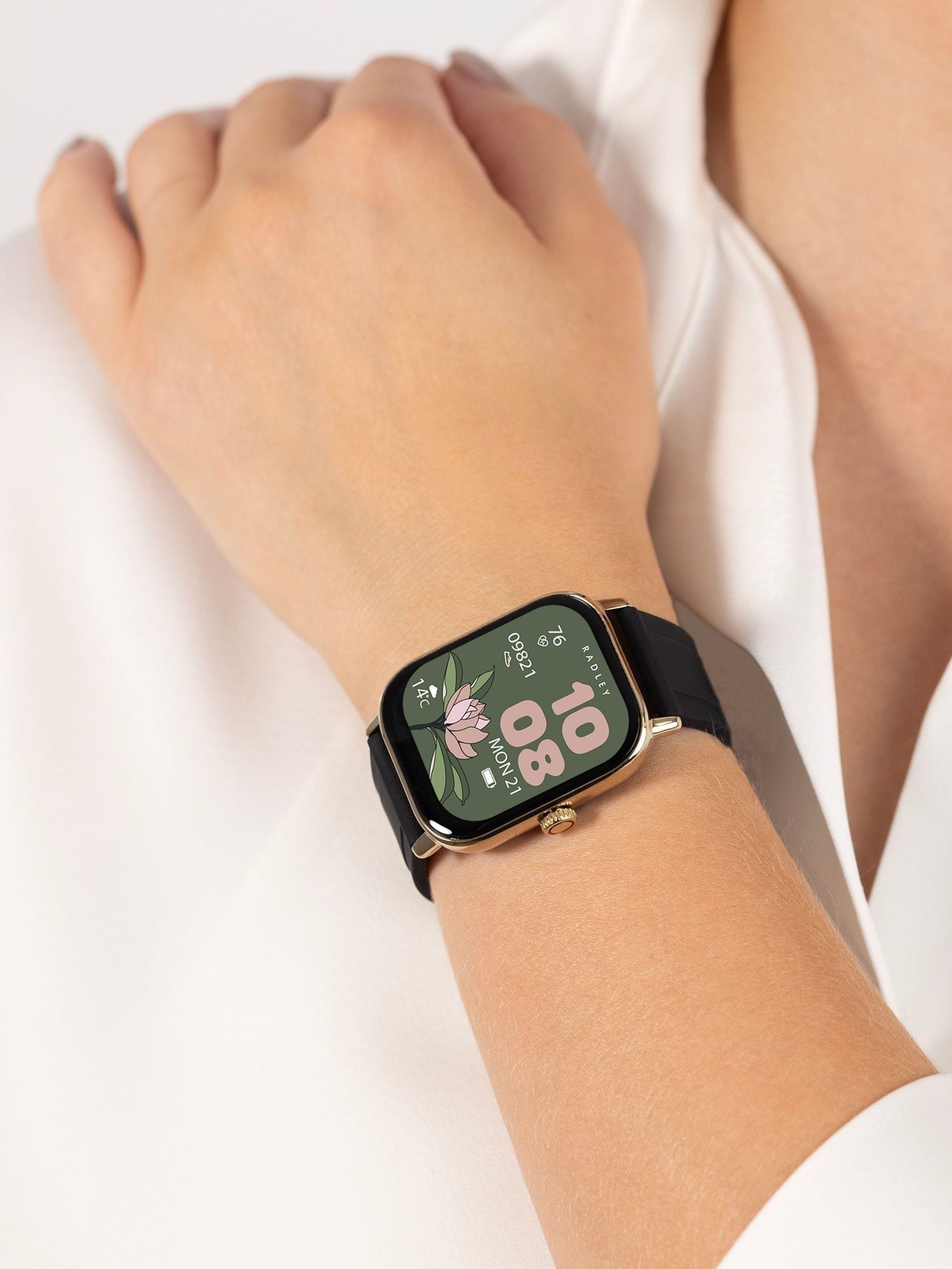Radley Series 56 smart watch set with leather and silicone straps, imported from the UK
