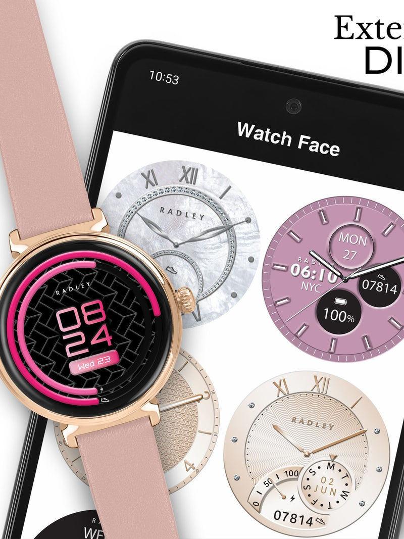 Radley Silver Tone Series 48 AMOLED smartwatch, imported from the UK