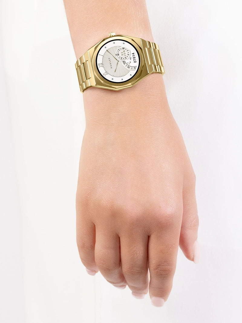 Radley Series 47 AMOLED smart watch gold plated bracelet (British brand)