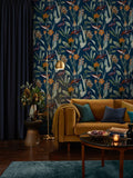 Graham & Brown Navy Glasshouse 10M Wallpaper
