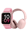 Tikkers Pink Series 13 - Easy Release Fabric Strap Smart Watch & Headphone Set