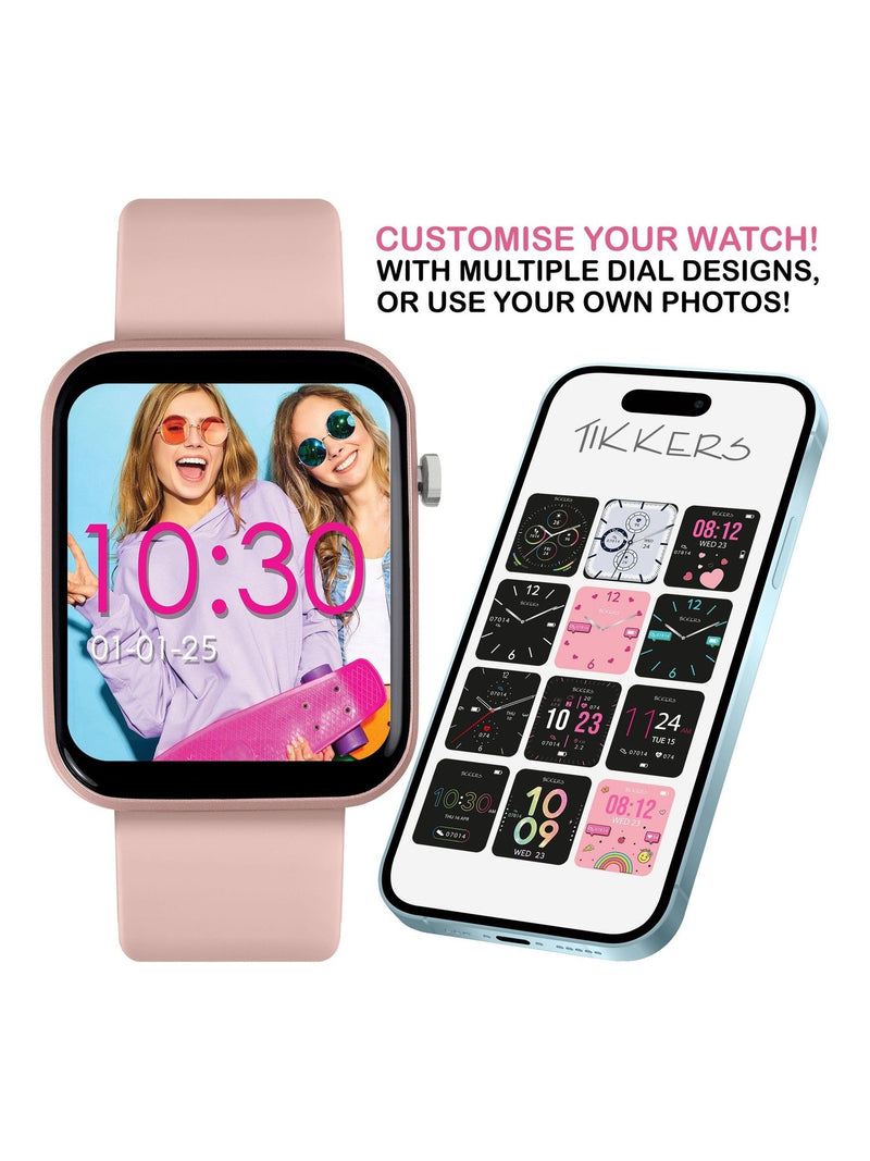 Tikkers pink smartwatch and earbuds set - British product