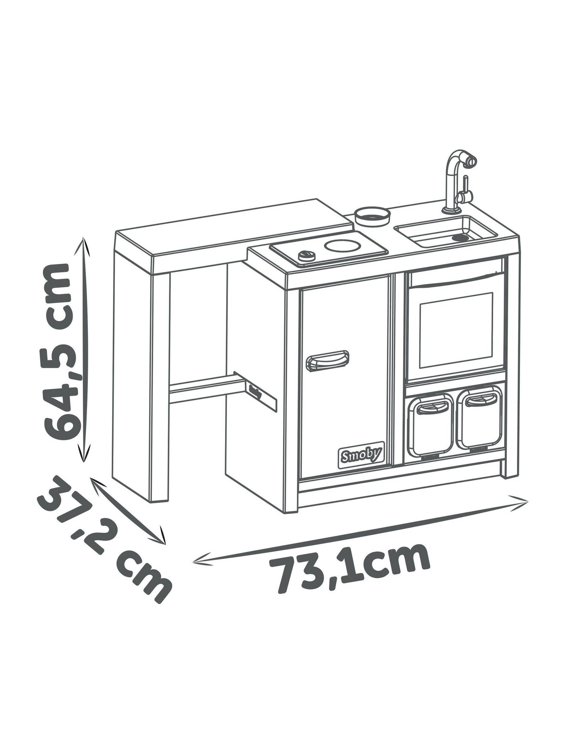 Smoby Kitchen Island toy kitchen with 23 accessories - British product