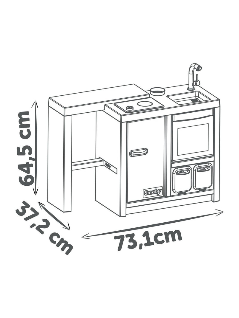 Smoby Kitchen Island toy kitchen with 23 accessories - British product