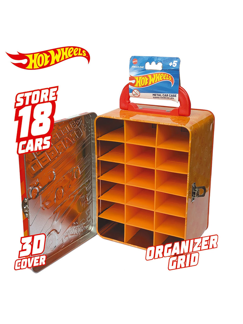 Hot Wheels red tin car storage case, imported from the UK