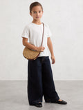 Reiss Harriet raffia-effect shoulder bag, imported from the UK