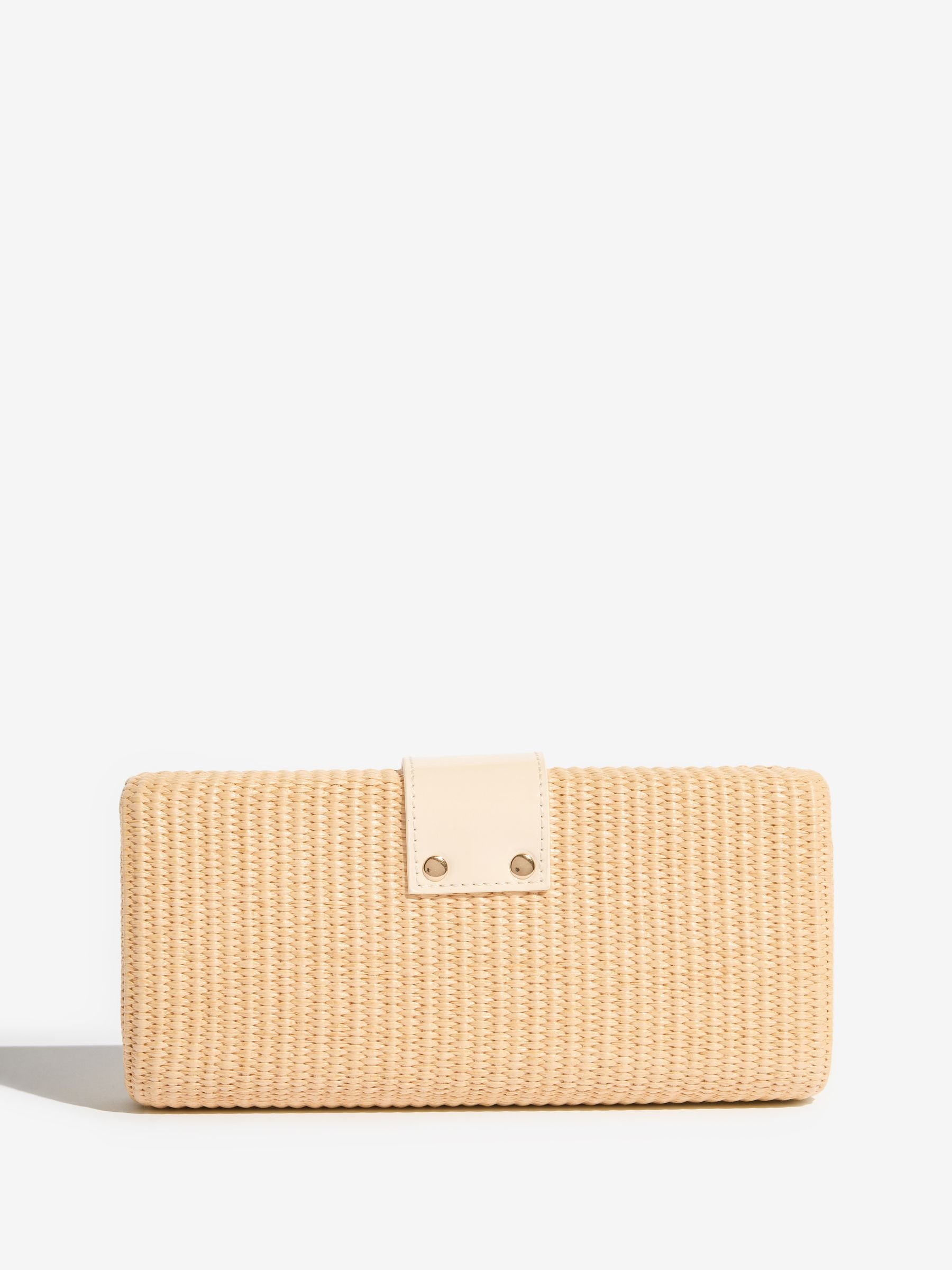 Lipsy natural raffia effect clutch bag, imported from the UK