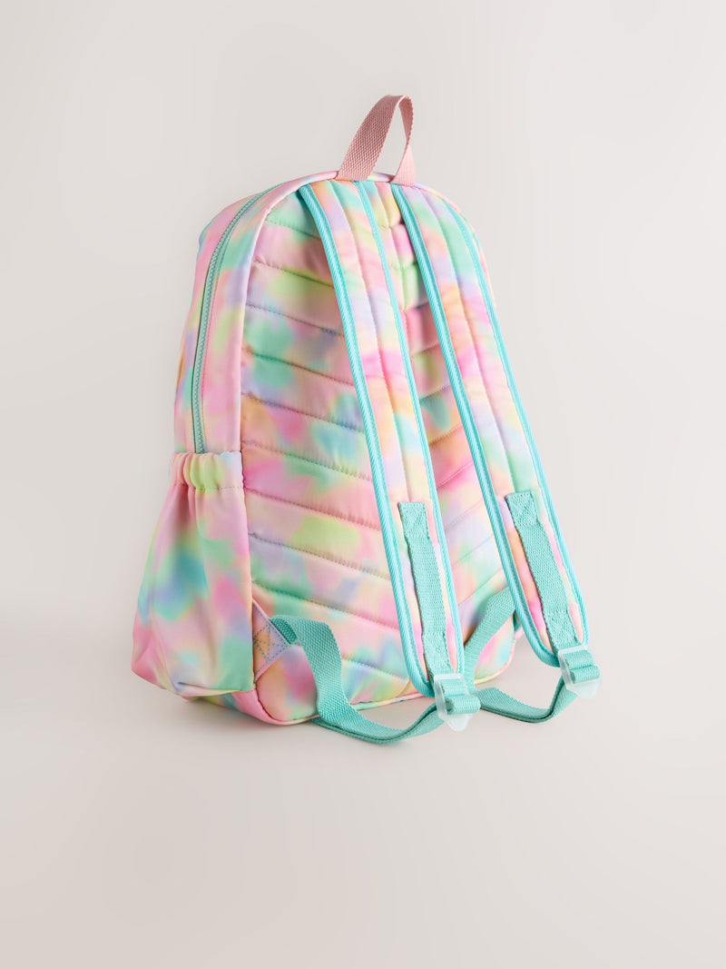 Pink Tie-Dye Backpack school bag recycled polyester - British product