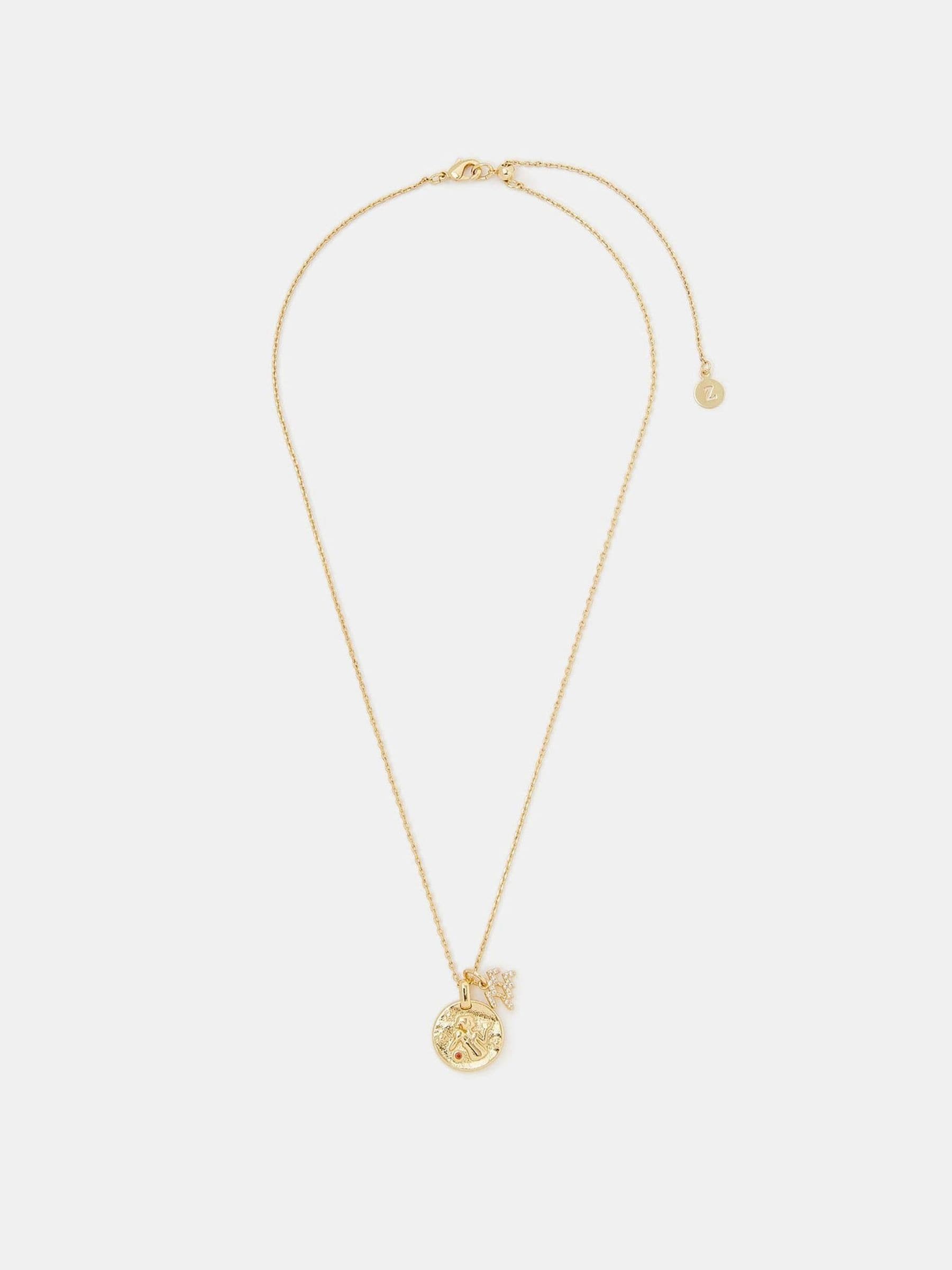 Accessorize gold-plated zodiac charm necklace - British product