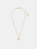 Accessorize gold-plated T-bar pendant necklace, UK version