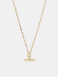 Accessorize gold-plated T-bar pendant necklace, UK version