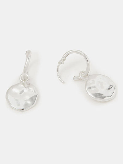 Neste Sterling Sølv Smeltet Mynt Charm Mini Hoop Øredobber - Kjøp online hos McGrocer