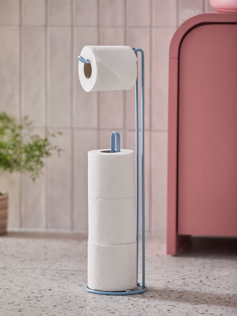 Blue Wire Toilet Roll Holder