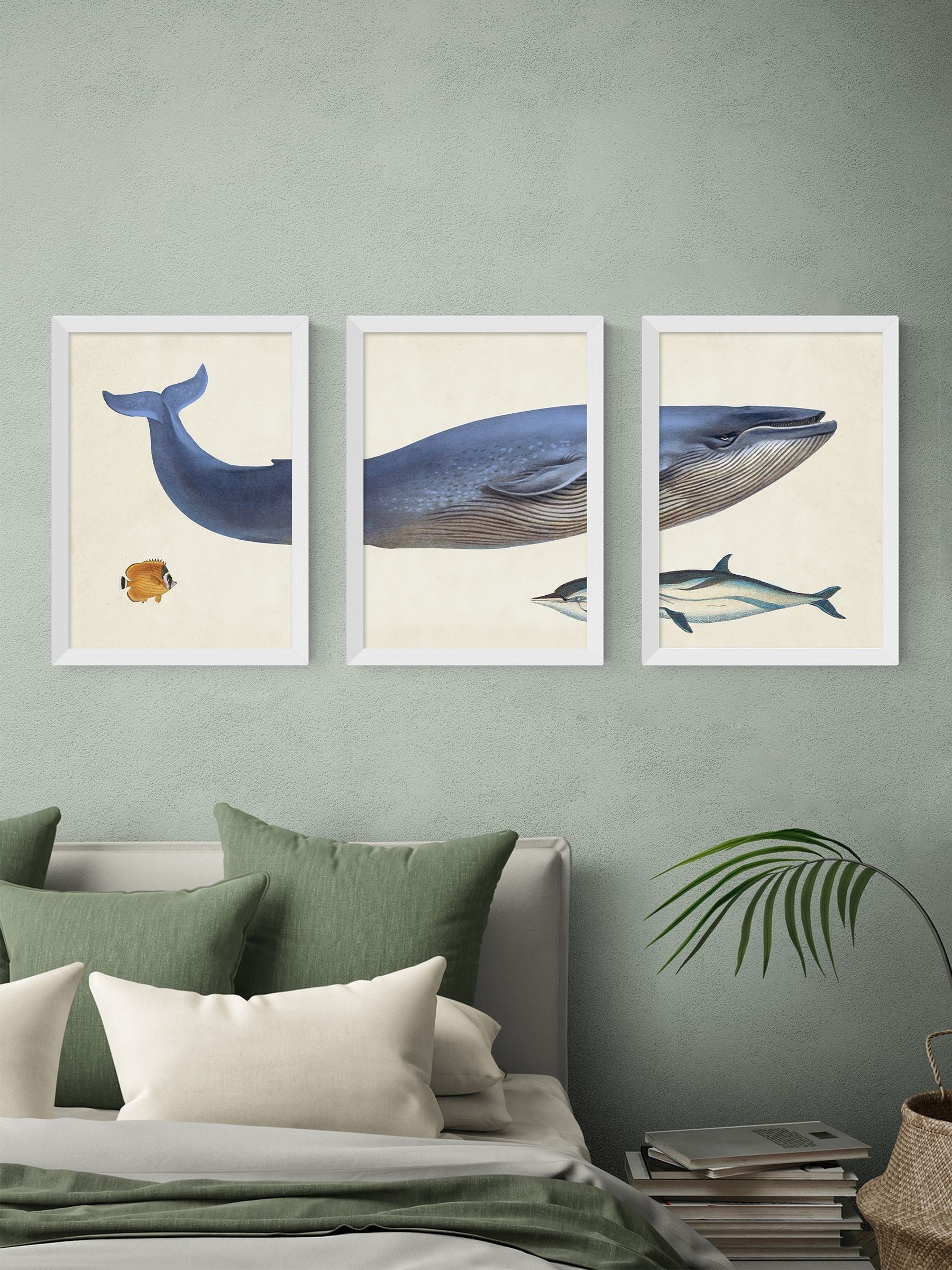 East End Prints Black Whale Wall Art Prints Set of 3