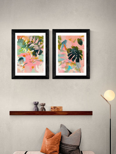 Neste East End Prints Sett av 2 Svart Tropisk Oase Innrammet Veggkunsttrykk - Kjøp online hos McGrocer