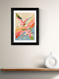 83 Oranges oak roseate spoonbills wall art print - British product