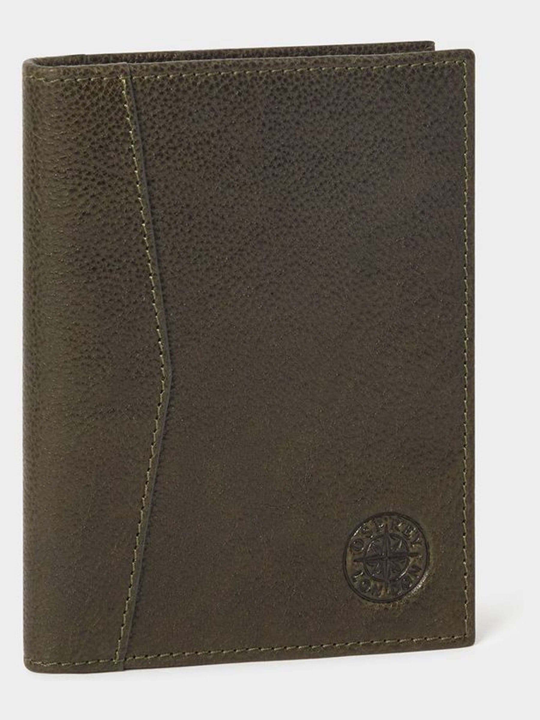 Osprey London green leather Compass passport holder (British brand)