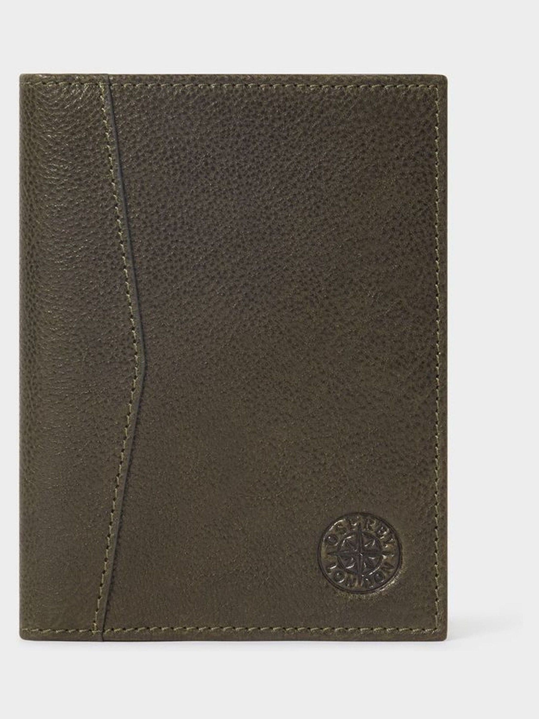 Osprey London green leather Compass passport holder (British brand)