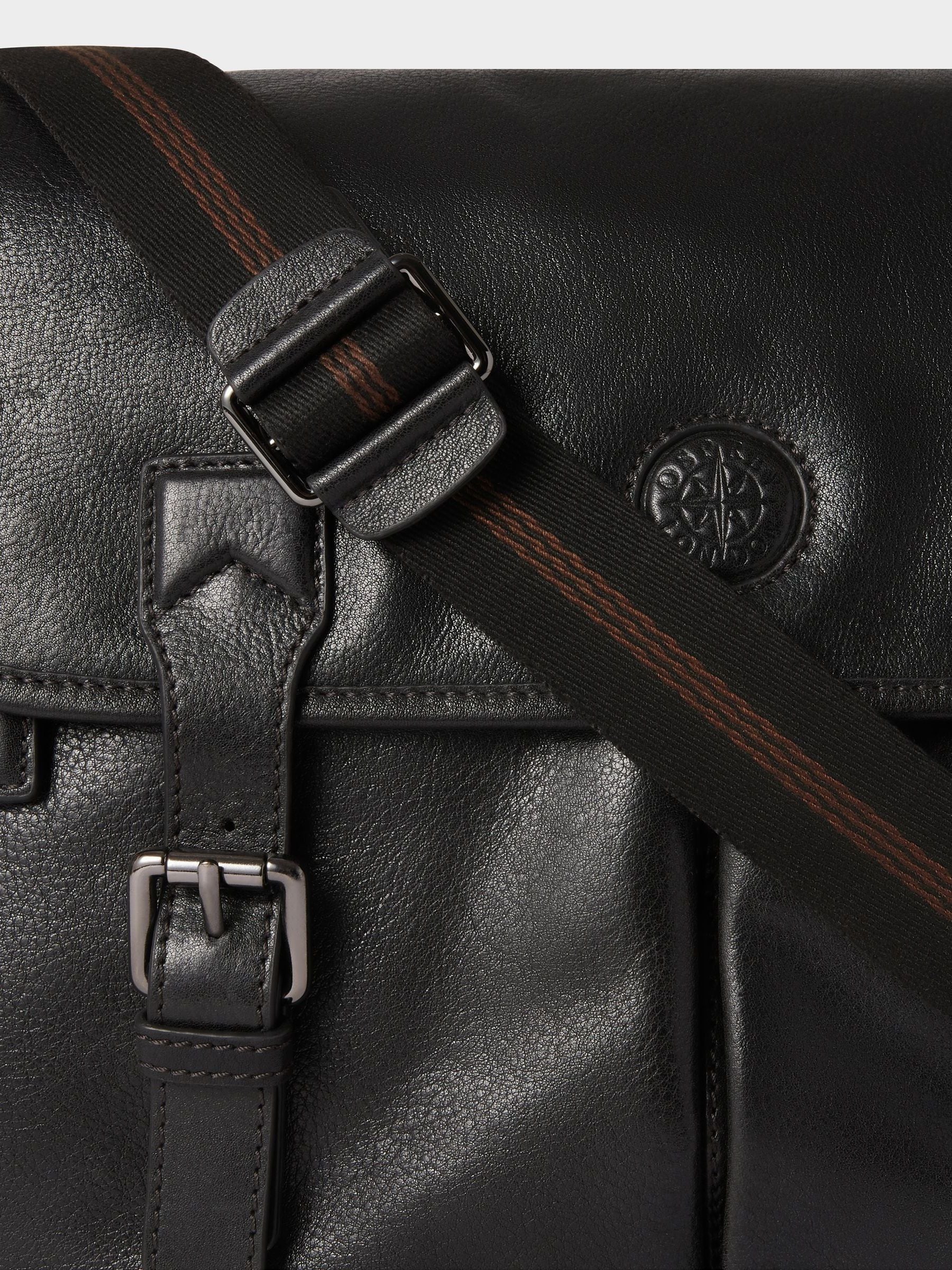 Osprey London Compass black leather saddle bag (British brand)