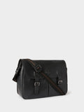 Osprey London Compass black leather saddle bag (British brand)